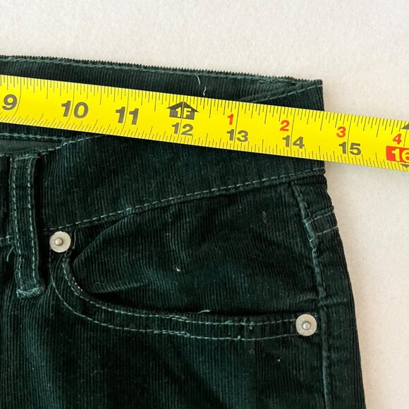 Levi's 524 Women's Stretch Too Superlow Skinny Green Corduroy Pants Size 26x30 - Picture 7 of 10
